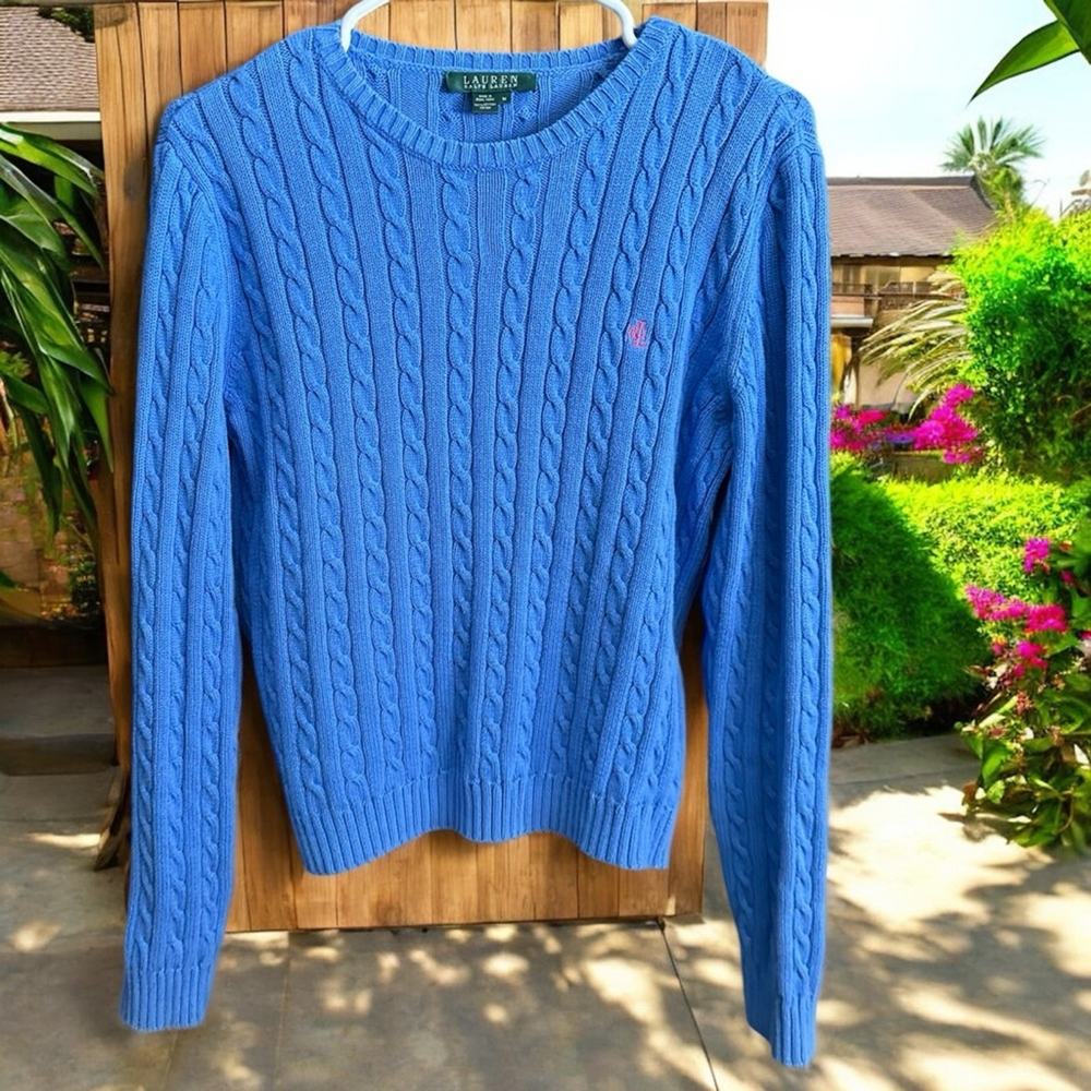 Lauren Ralph Lauren Blue Cable Knit Sweater